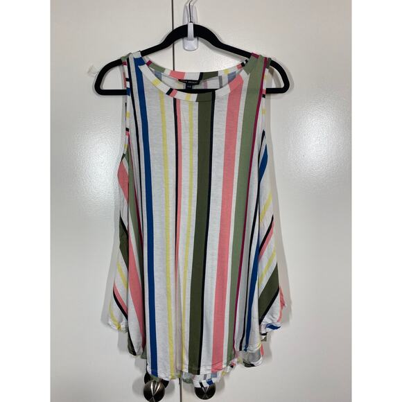 Lane Bryant Sleeveless High Neck Tunic A Line Stripes Top Size 14 / 16 - Picture 7 of 8